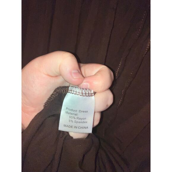 Simier Fariry chocolate brown comfy knee length dress size XL - Picture 4 of 6